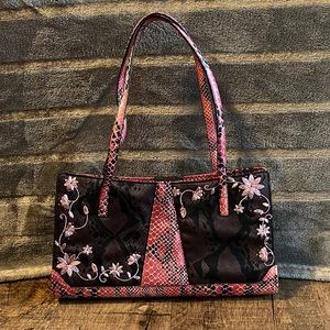 Kay Unger Pink Snakeskin Handbag